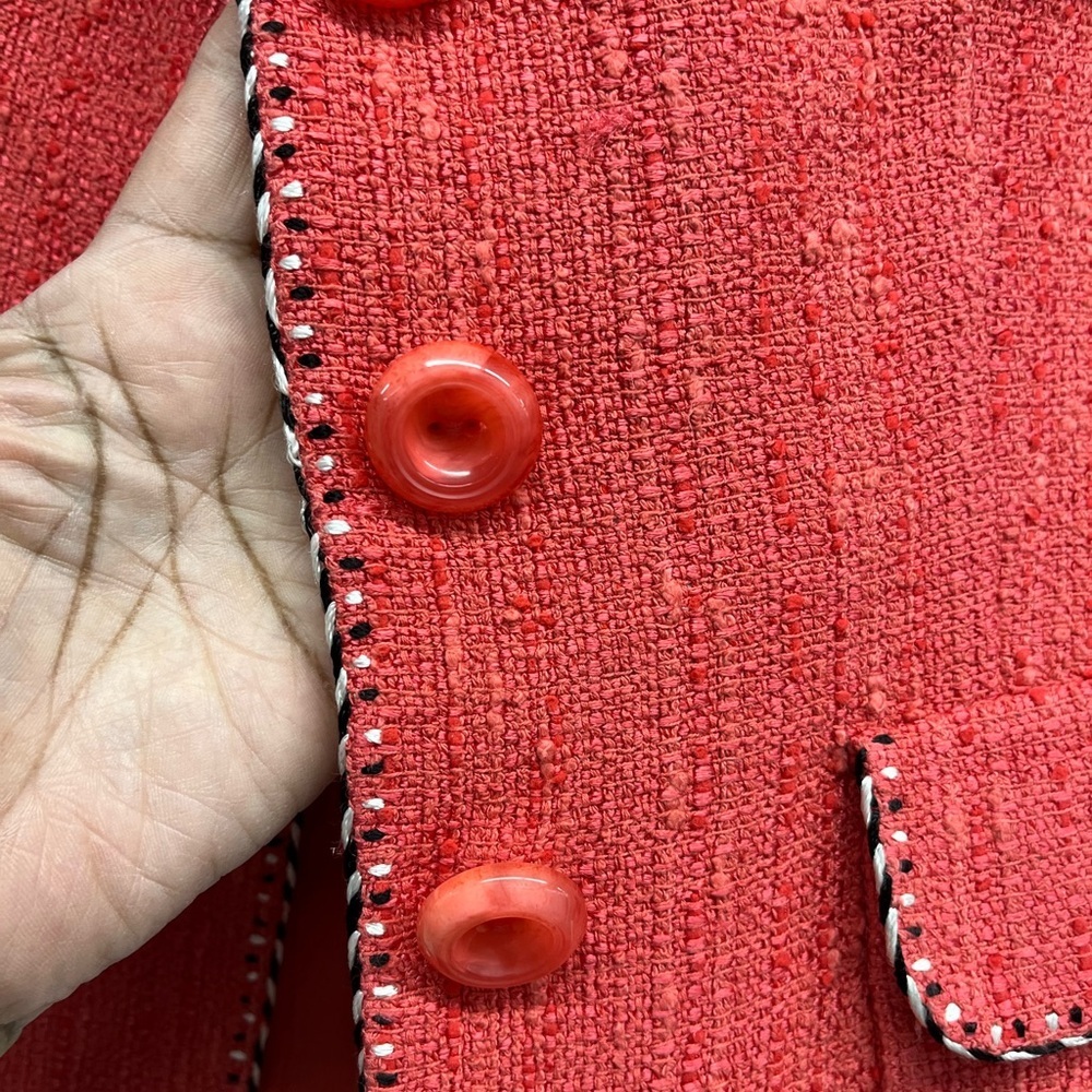 Ellen Tracy Coral Tweed Blazer - Picture 3 of 9